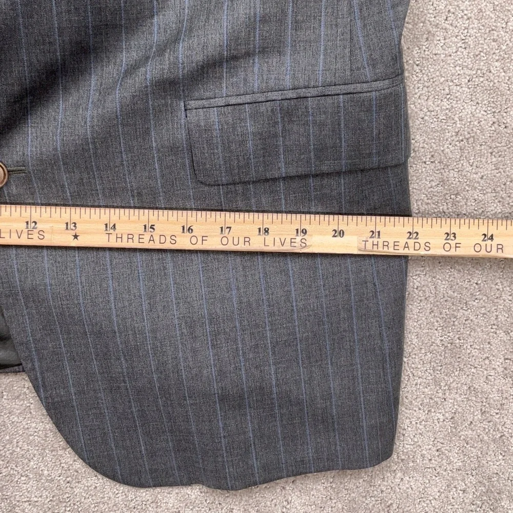 Brooks‎ Brothers 1818 Madison Blazer Men 42R Gray Blue Pinstripe Wool Italian